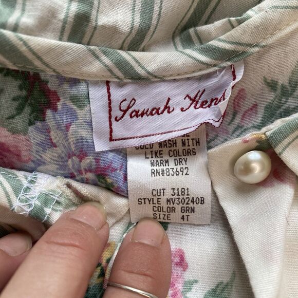 Vintage Sarah Kent Fancy Party Dress. Size 4T. USA. Polycotton. Pockets. 1980's. - Picture 11 of 16